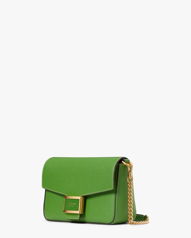 Kate Spade Katy Textured Leather Flap Chain Women's Crossbody Bags Green | 69873-KMCI