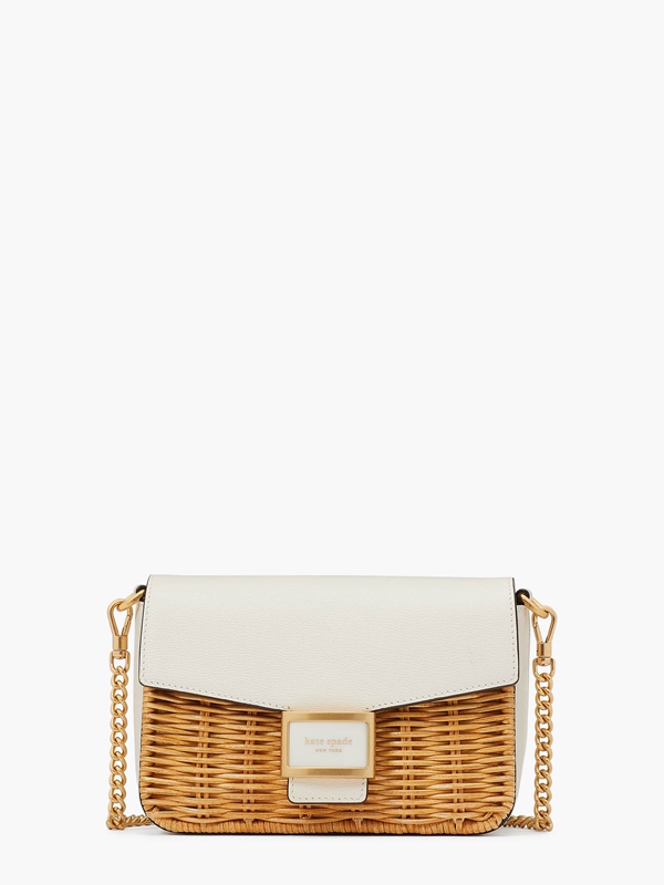 Kate Spade Katy Wicker Flap Chain Women\'s Crossbody Bags White | 08216-LXDY