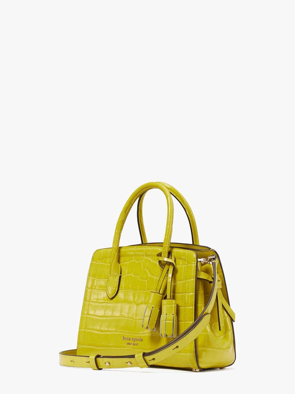 Kate Spade Knott Croc-Embossed Mini Women's Satchel Bags Yellow | 45128-QKNP