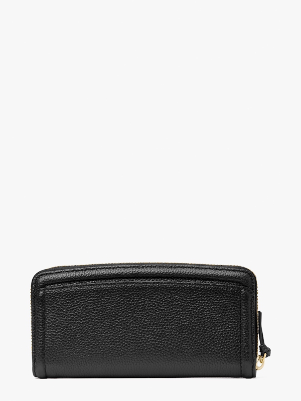 Kate Spade Knott Pebbled Leather Slim Continental Women's Wallets Black | 73968-CZQD