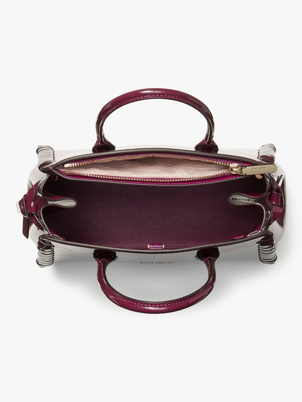 Kate Spade Knott Whipstitched Patent Leather Medium Women's Satchel Bags Purple | 58630-CUPB