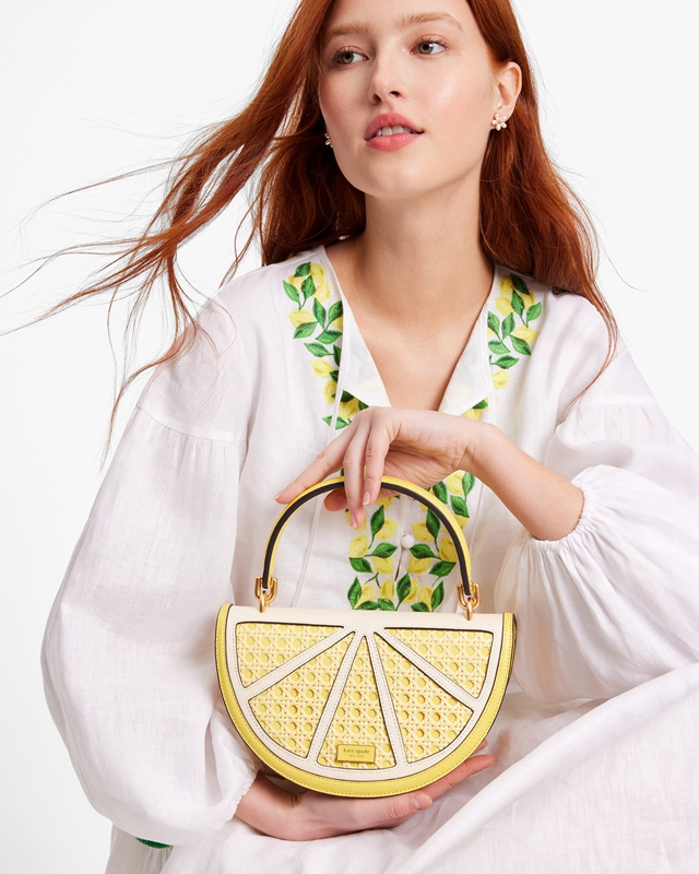 Kate Spade Lemon Drop Wicker 3d Women's Crossbody Bags Yellow | 31968-BHAD