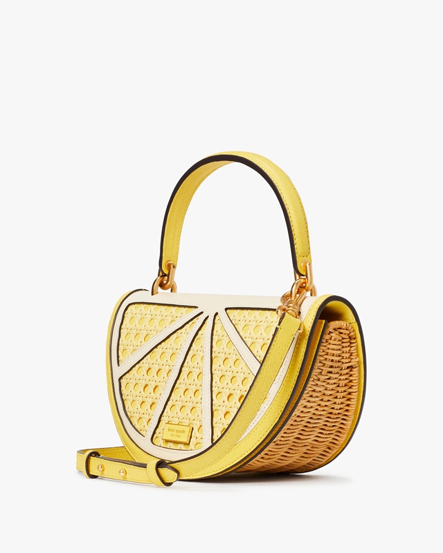 Kate Spade Lemon Drop Wicker 3d Women's Crossbody Bags Yellow | 31968-BHAD