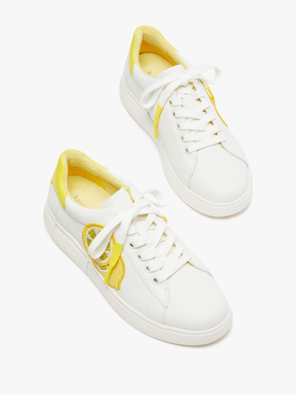 Kate Spade Lift Lemon Women's Sneakers White Yellow | 13206-SICP