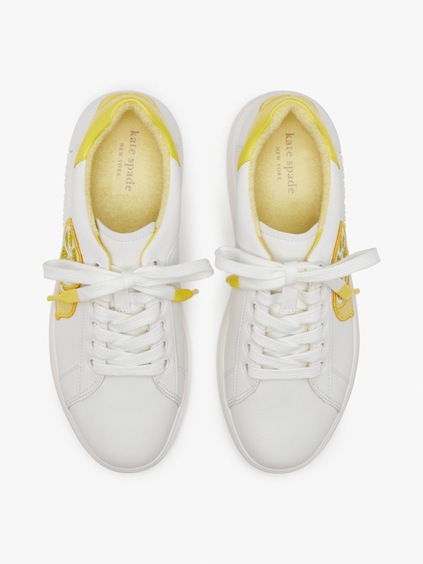 Kate Spade Lift Lemon Women's Sneakers White Yellow | 13206-SICP