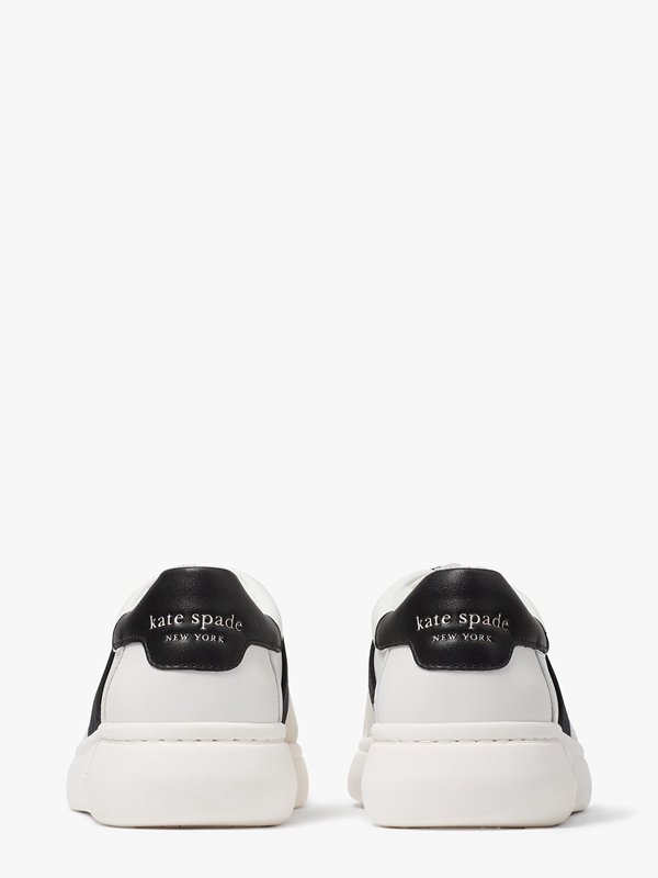 Kate Spade Lift Stretch Logo Women's Sneakers White / Black | 14327-TRNU