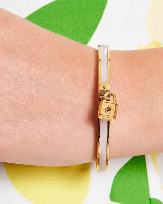 Kate Spade Lock And Spade Charm Women's Bracelet Gold | 49286-LOTF