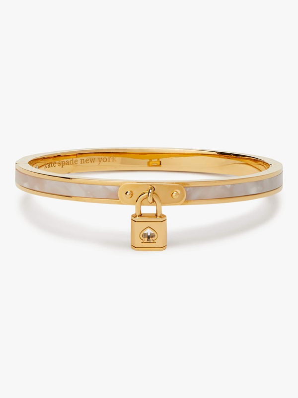 Kate Spade Lock And Spade Charm Women\'s Bracelet Gold | 49286-LOTF