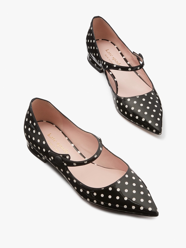 Kate Spade Maya Women's Flat Shoes Black / Cream | 76195-LBYM