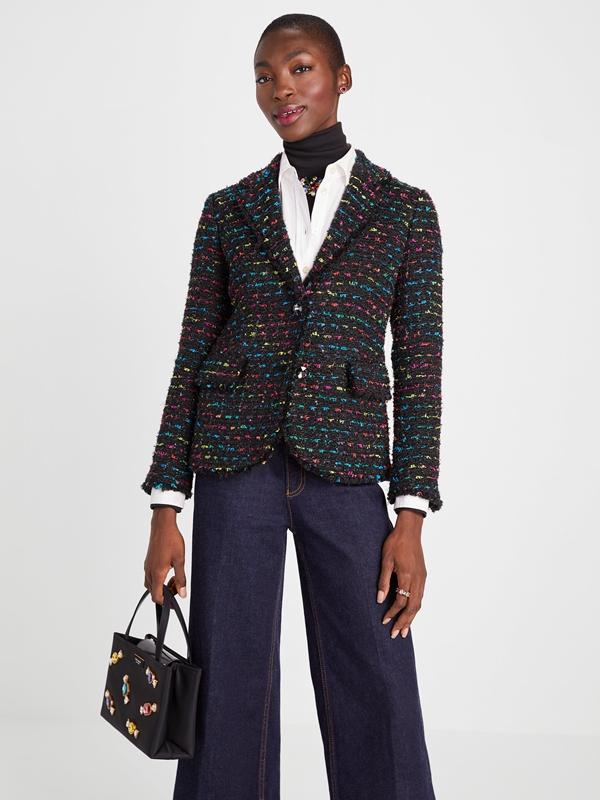 Kate Spade Metallic Tweed Blazer Women's Jackets Multicolor | 06237-EIML