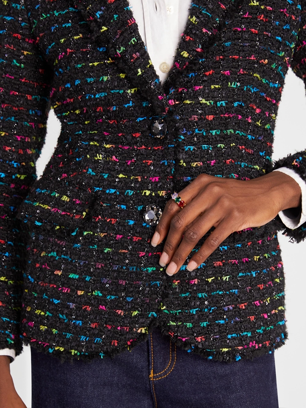 Kate Spade Metallic Tweed Blazer Women's Jackets Multicolor | 06237-EIML