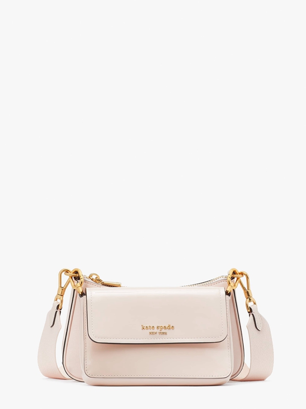 Kate Spade Morgan Patent Leather Double Up Women\'s Crossbody Bags Pink | 73068-FYCB