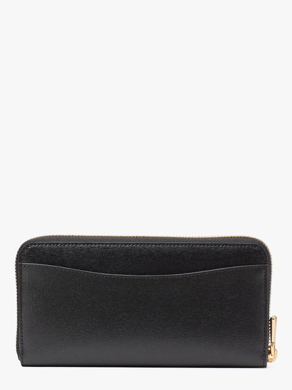 Kate Spade Morgan Saffiano Leather Zip Around Continental Women's Wallets Black | 06478-MZFH