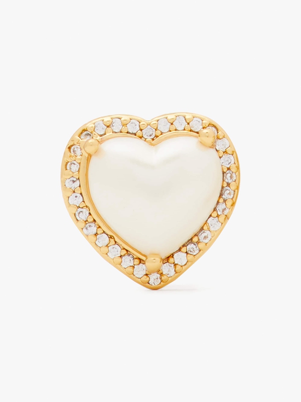 Kate Spade My Love Pavé Heart Studs Women's EarRings Cream / Gold | 75340-YJSV