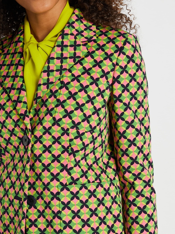 Kate Spade Patio Tile Twill Blazer Women's Jackets Light Green / Pink | 86379-EPDN