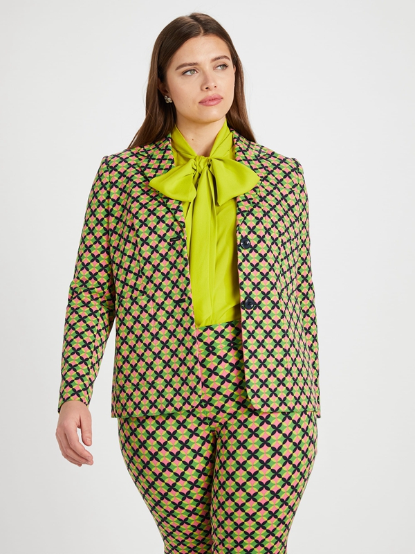 Kate Spade Patio Tile Twill Blazer Women's Jackets Light Green / Pink | 86379-EPDN