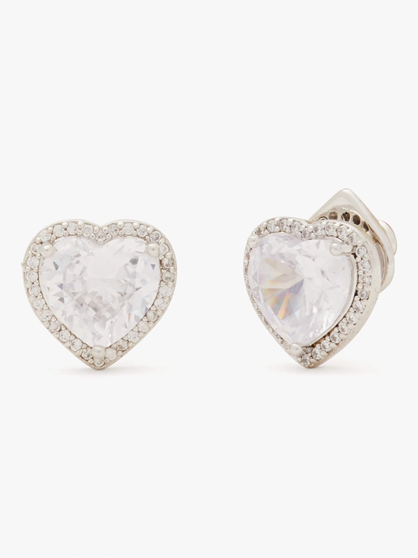 Kate Spade Pave Heart Studs Women\'s EarRings Silver | 92463-OAVG