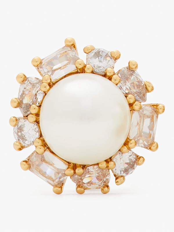 Kate Spade Pearl Halo Studs Women's EarRings Cream / Gold | 17835-ERSJ