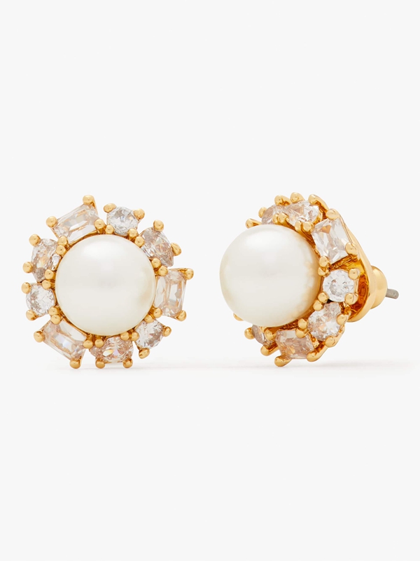 Kate Spade Pearl Halo Studs Women\'s EarRings Cream / Gold | 17835-ERSJ