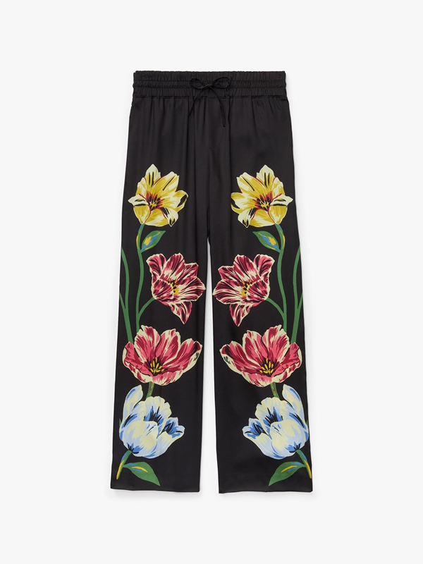 Kate Spade Placed Floral Women's Pants Black | 61790-KBTN