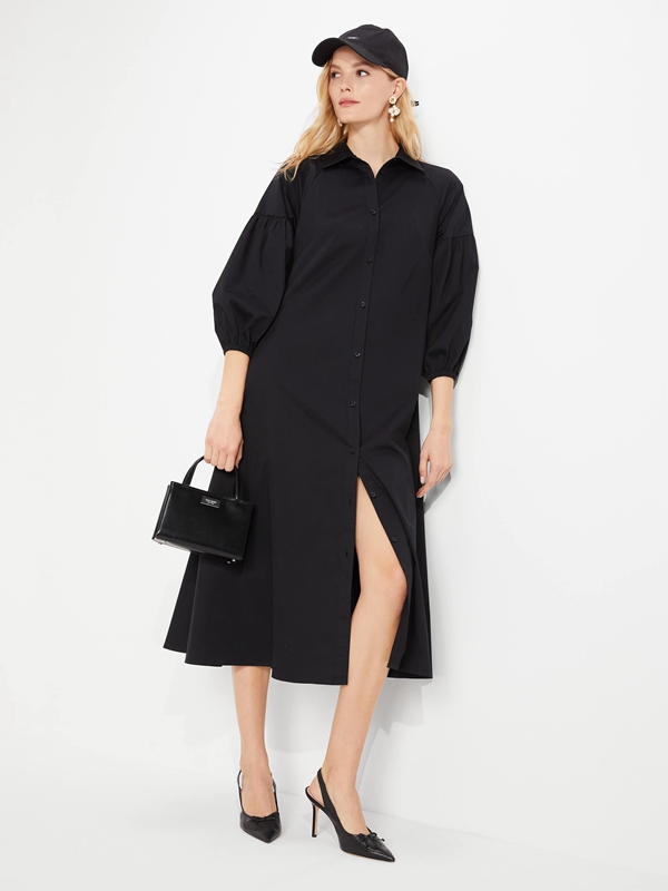 Kate Spade Poplin Dakota Women's Dress Black | 71638-AXRL