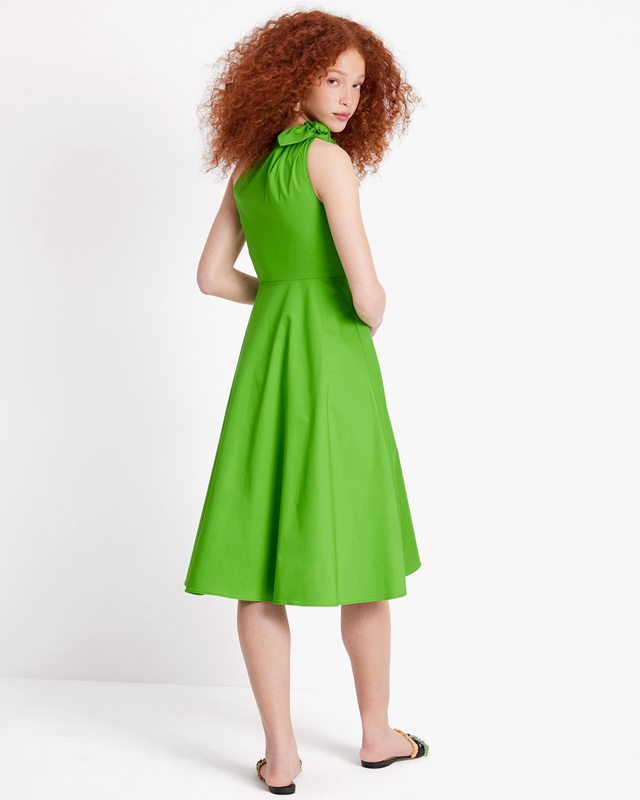 Kate Spade Poplin One-Shoulder Sabrina Women's Dress Green | 87950-ECYF