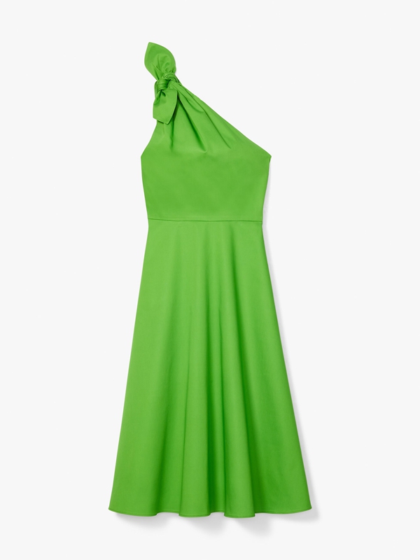 Kate Spade Poplin One-Shoulder Sabrina Women's Dress Green | 87950-ECYF