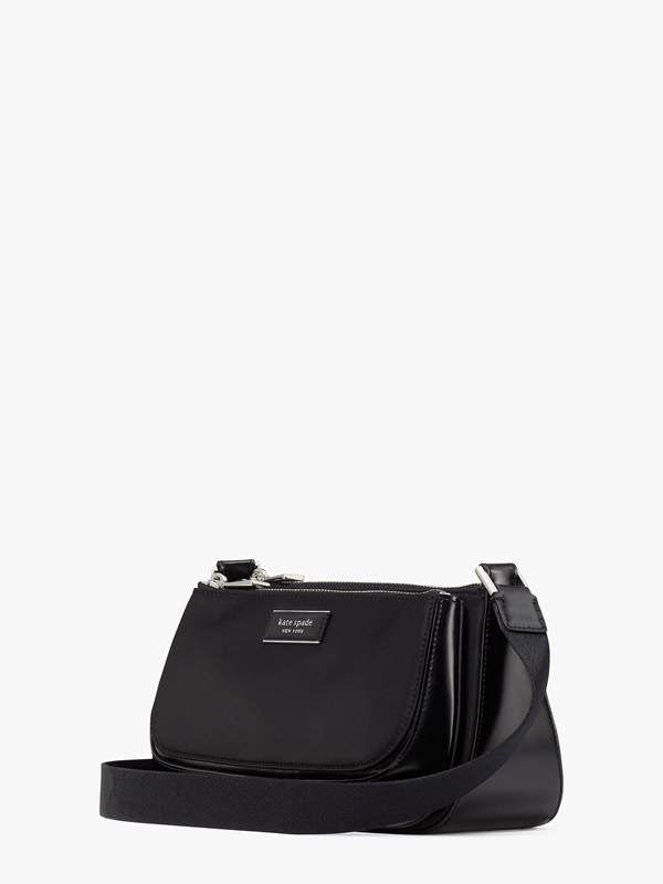 Kate Spade Sam Icon Nylon East West Medium Women's Crossbody Bags Black | 85190-OCBG