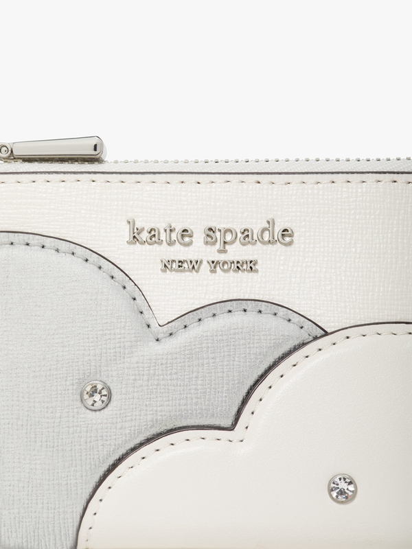 Kate Spade Shade Metallic Small Slim Bifold Women's Wallets Silver | 64509-IGNB