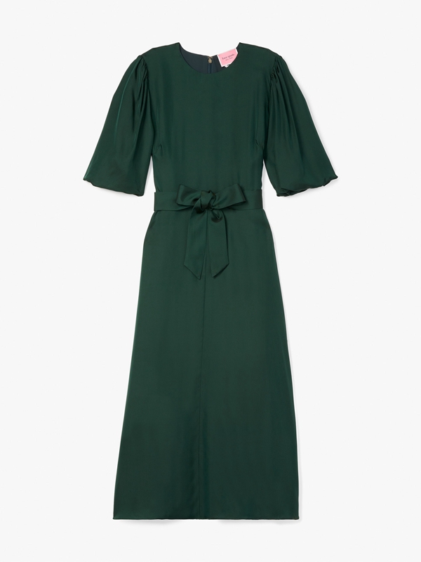 Kate Spade Silk Twill Matinee Women's Dress Deep Green | 34081-YNQP