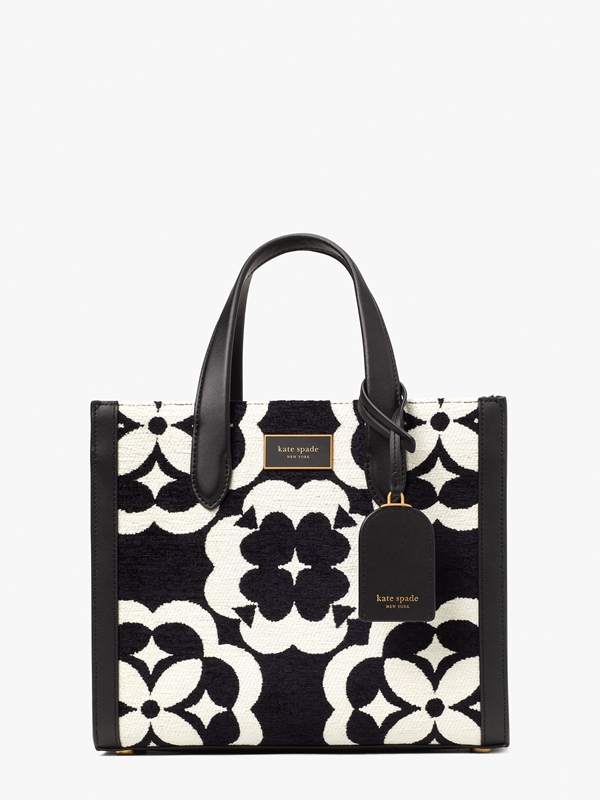 Kate Spade Spade Flower Monogram Manhattan Chenille Small Women\'s Tote Bags Black | 81702-TKNQ