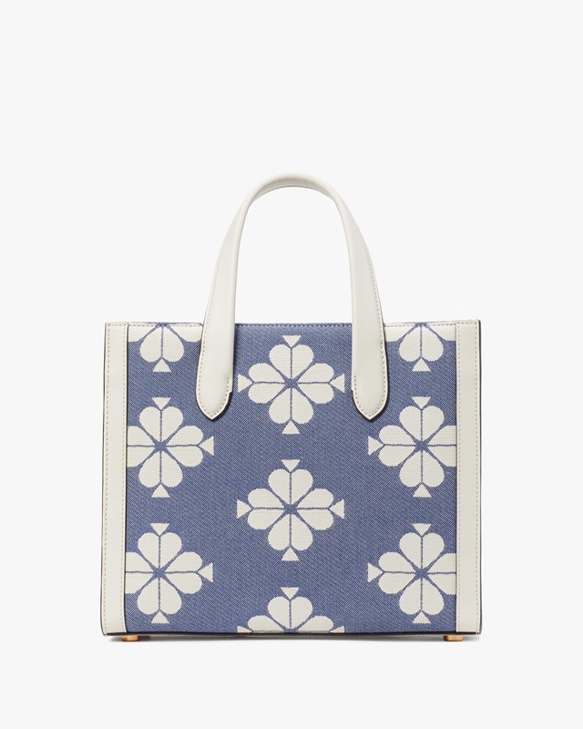 Kate Spade Spade Flower Two-Tone Canvas Manhattan Small Women's Tote Bags White / Blue | 07489-VHPT