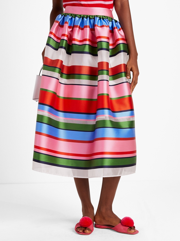 Kate Spade Sunday Stripe Organza Midi Women's Skirts Multicolor | 57140-FWDK