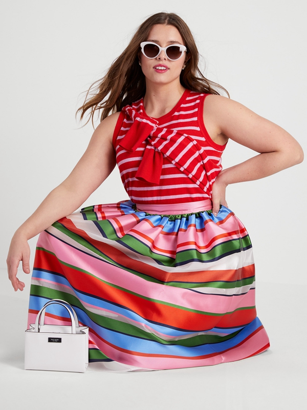 Kate Spade Sunday Stripe Organza Midi Women's Skirts Multicolor | 57140-FWDK