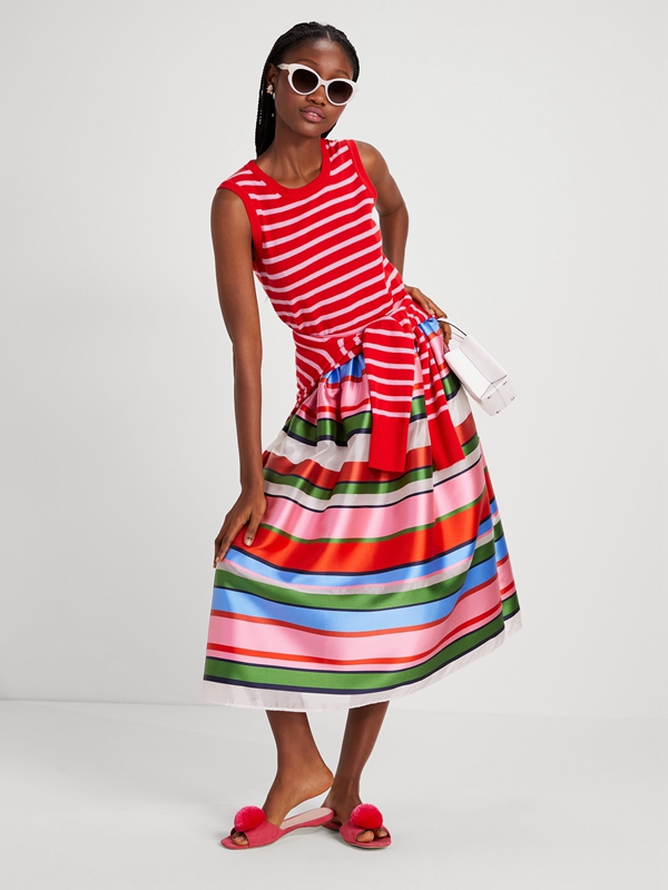 Kate Spade Sunday Stripe Organza Midi Women\'s Skirts Multicolor | 57140-FWDK