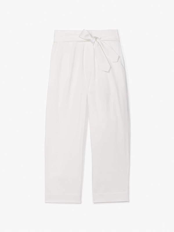 Kate Spade Tie-Waist Poplin Women's Pants White | 52374-AXZW