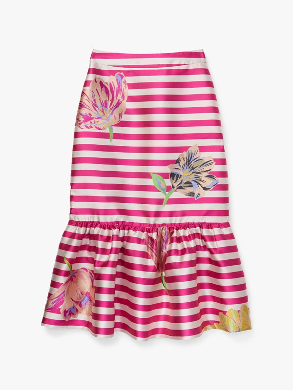 Kate Spade Tulip Stripe Midi Women's Skirts Purple | 36248-KRPD