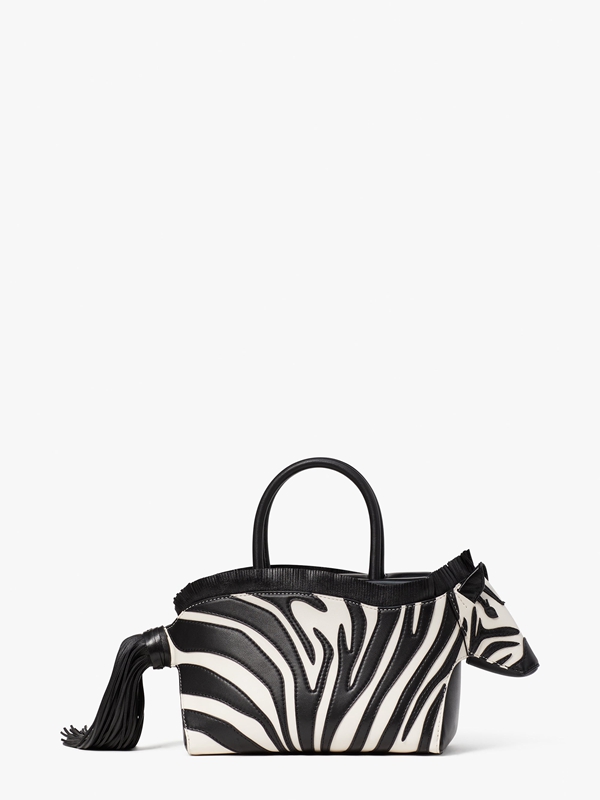 Kate Spade Ziggy Metallic 3d Zebra Women's Satchel Bags Black | 69235-KHMC